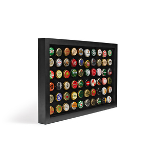 Vitrine FINESTRA P60 pour 60 plaques de muselet/capsules de bière, noire
