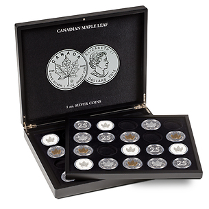 Coffret de présentation pour 20 pièces d’un dollar en argent Feuille d’Érable