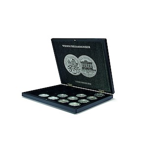Presentation case for 20 Vienna Philharmonic silver coins (1 oz.) in capsules, black
