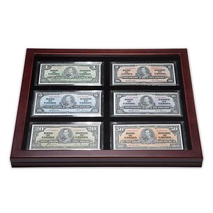 Vitrine pour 6 capsules de billets de banque