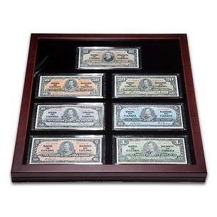 Vitrine pour 7 capsules de billets de banque