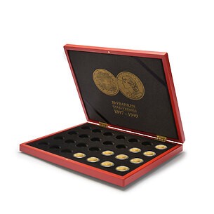 Coffret monnaies pour 28 pièces en or Vreneli (20 CHF) en capsules