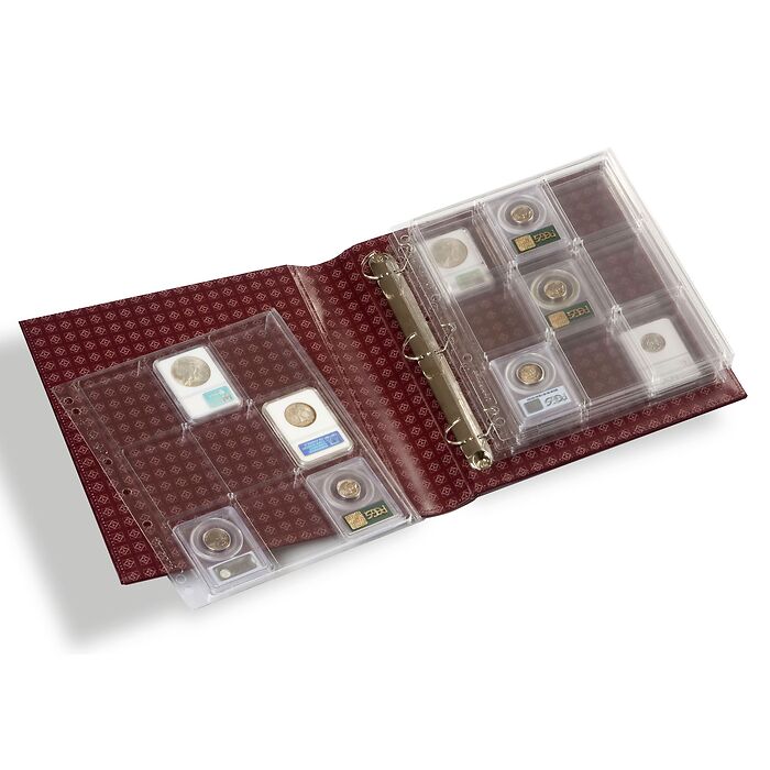Classeur GRANDE Classic, 3 anneaux, rouge, avec étui