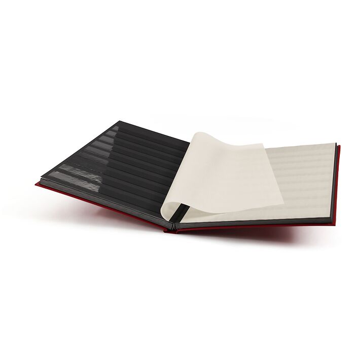 Classeur BASIC, DIN A4, 32 pags noires, couverture non ouatinée, rouge