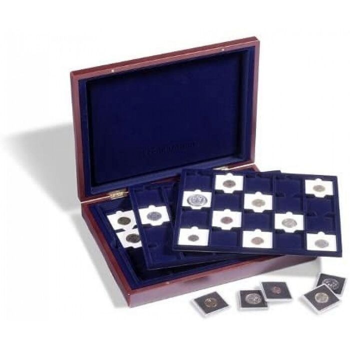 Coffret Numismatique VOLTERRA TRIO, avec de chacune 20 compartiments carrés pour QUADRUM