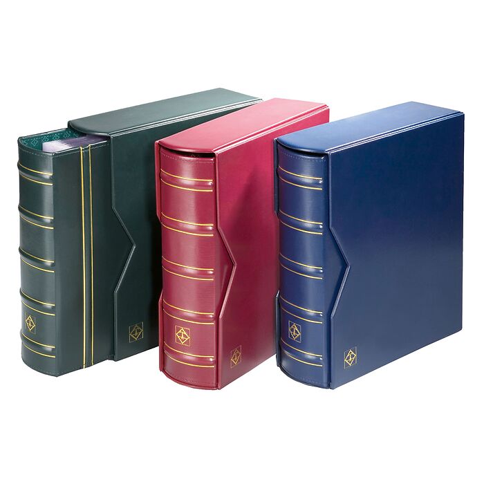 Reliure à anneaux OPTIMA, design classique GIGANT, avec étui de protection, vert foncé
