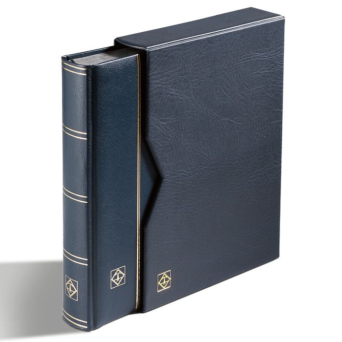 Classeur PREMIUM, DIN A4, 64 feuilles noires, couverture ouatinée ecuir + étui, vert