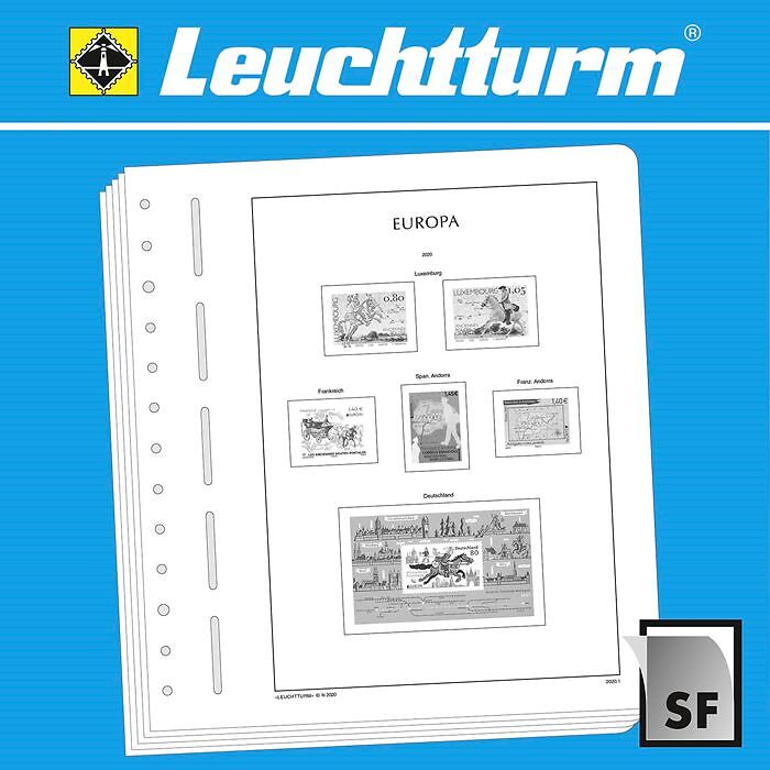 LEUCHTTURM SF-Feuilles préimprimées Europe Émission Concomitante 1990-1999