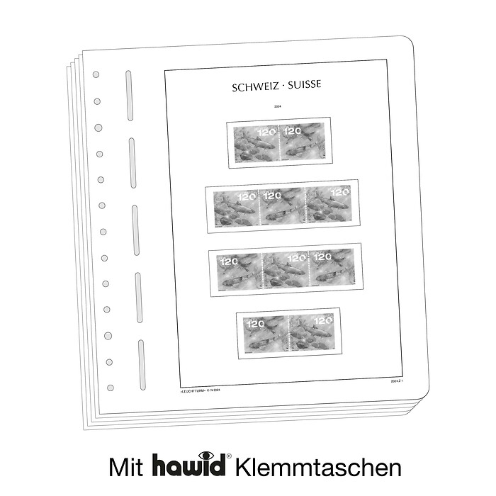 Leuchtturm feuilles préimprimées Suisse Institutions Internationales, 1909-1953