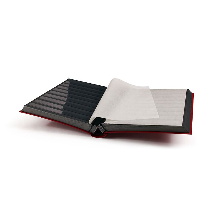 Classeur BASIC, DIN A4, 64 pages noires, couverture non ouatinée, rouge