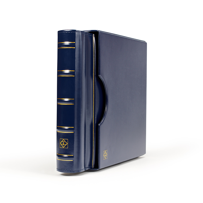 LEUCHTTURM Reliure à barre rotative design classique, avec étui de protection, bleu