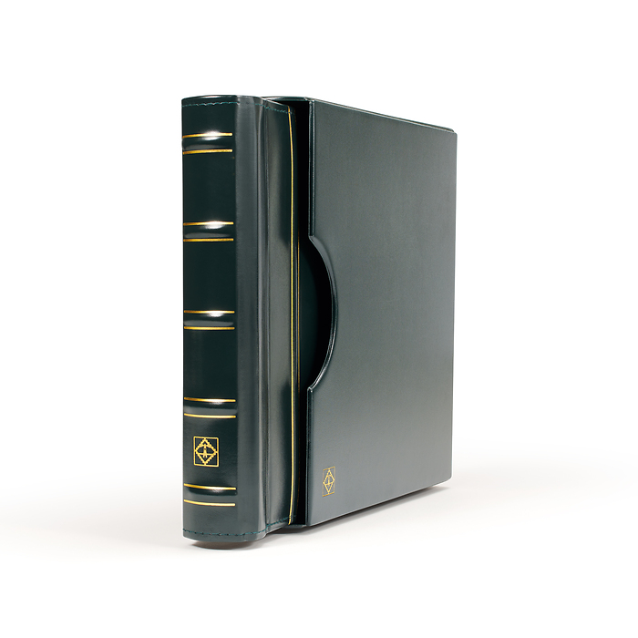 LEUCHTTURM Reliure à barre rotative design classique, avec étui de protection, vert