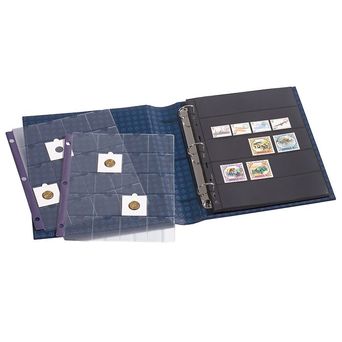 Classeur GRANDE Classic, 3 anneaux, bleu, avec étui