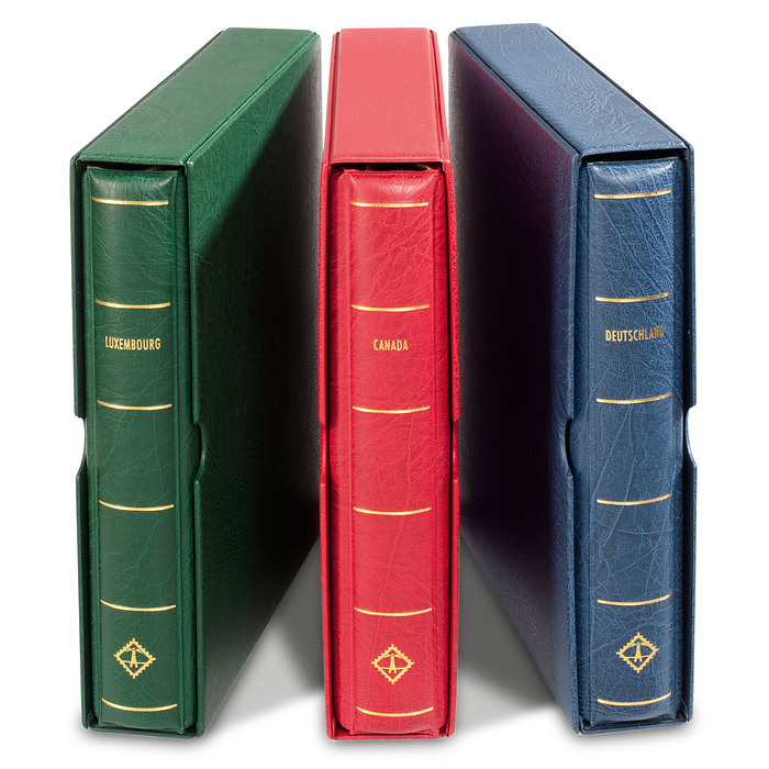 LEUCHTTURM reliure à barre rotative 'PERFECT' empreinte Helvetia, avec étui vert