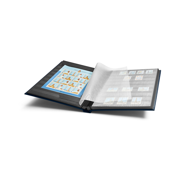 Classeur COMFORT, DIN A4, 32 pages noir, couverture ouatinée, bleu