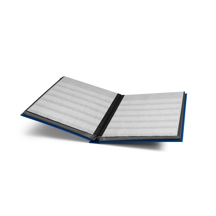 Classeur BASIC, DIN A5, 32 pages noires, couverture non ouatinée, bleu