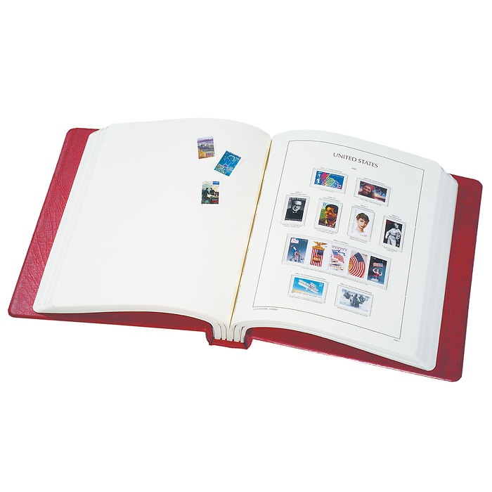 LEUCHTTURM Album préimprimé SF USA 2000-2009, avec étui, rouge
