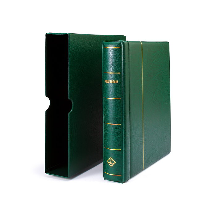 LEUCHTTURM Album préimprimé SF Grand-Bretagne 2010-2014, avec étui, vert