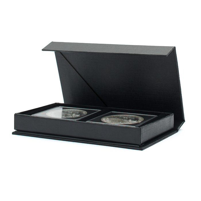 Ecrin AIRBOX avec fonction de présentation pour 2 capsules QUADRUM, noir