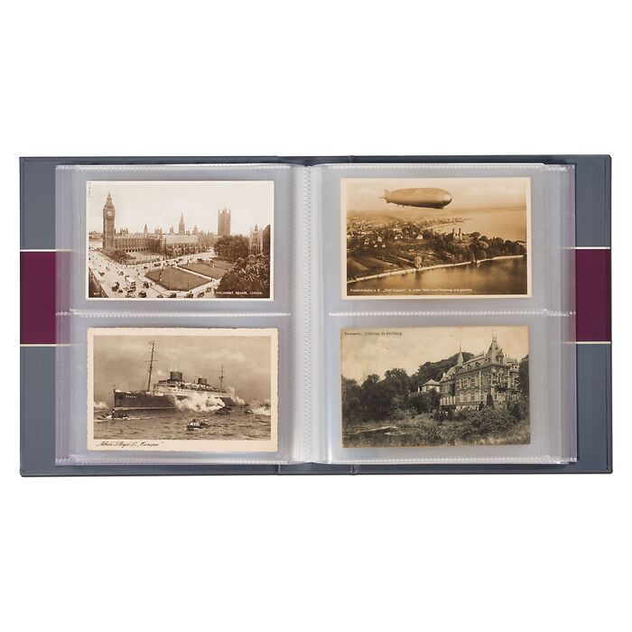 Album pour 200 cartes postales historiques, avec 50 feuilles transparentes reliées