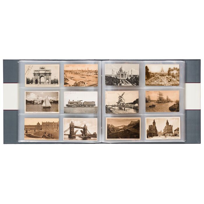 Album pour 600 cartes postales historiques, avec 50 feuilles transparentes reliées