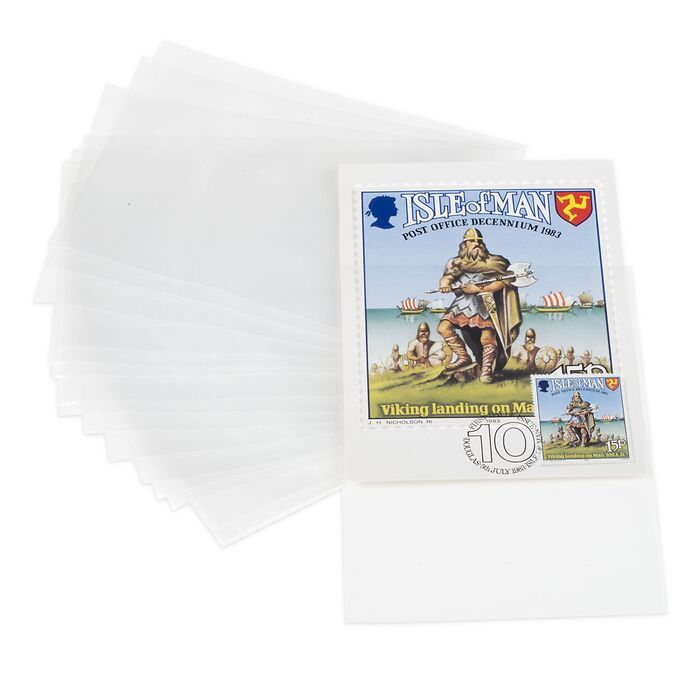 Pochettes de protection pour cartes postales jusqu’à 150 x 107 mm. PP, paquet de 200