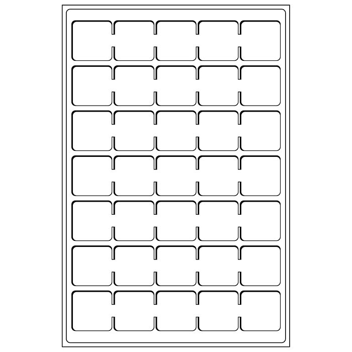 Plateau pour 35 pièces de monnaie jusqu’à 38 mm Ø, bleu, paquet de 2