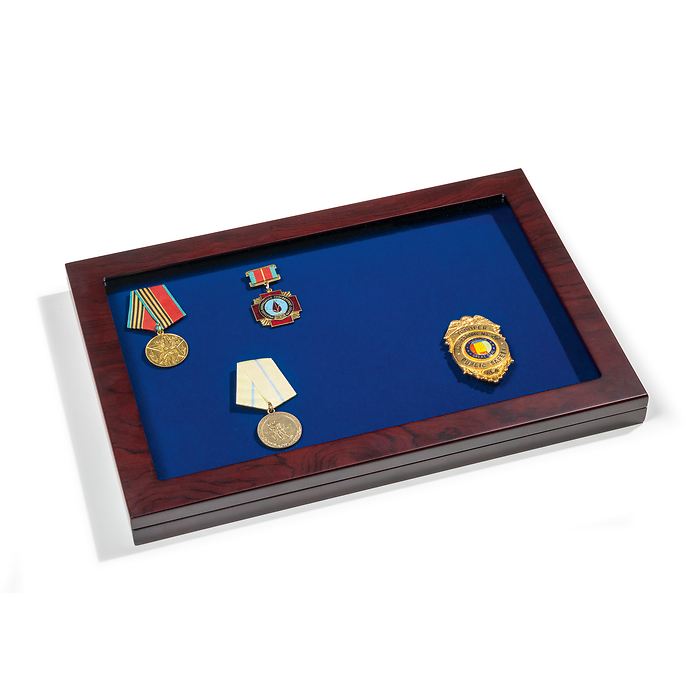 Vitrine MILITARIA avec couvercle en verre et fonction présentation verticale