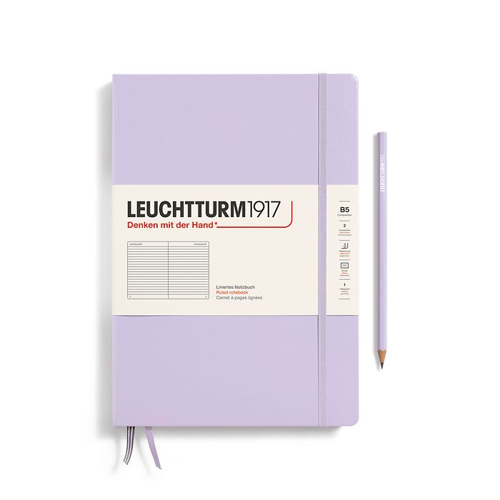 Carnet de notes Composition (B5), Couverture rigide, 219 pages num., Lilac, ligné