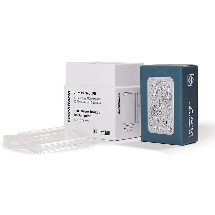 Capsules ULTRA Perfect Fit pour  1oz Silver Dragon Rectangular (47,6x27,6mm), paquet de 10