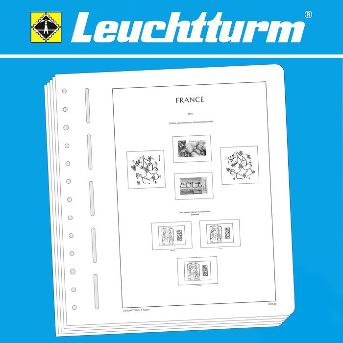 LEUCHTTURM feuilles complémentaires SF France Timbres autocollants p.clients profess. 2023