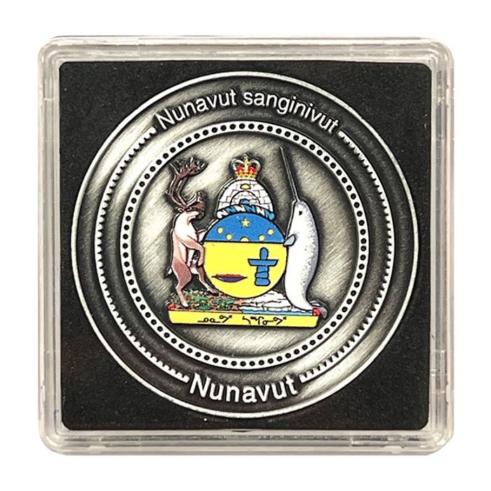 Pièce de collection édition limitée pour le Nunavut dans une boîte à monnaie NOBILE