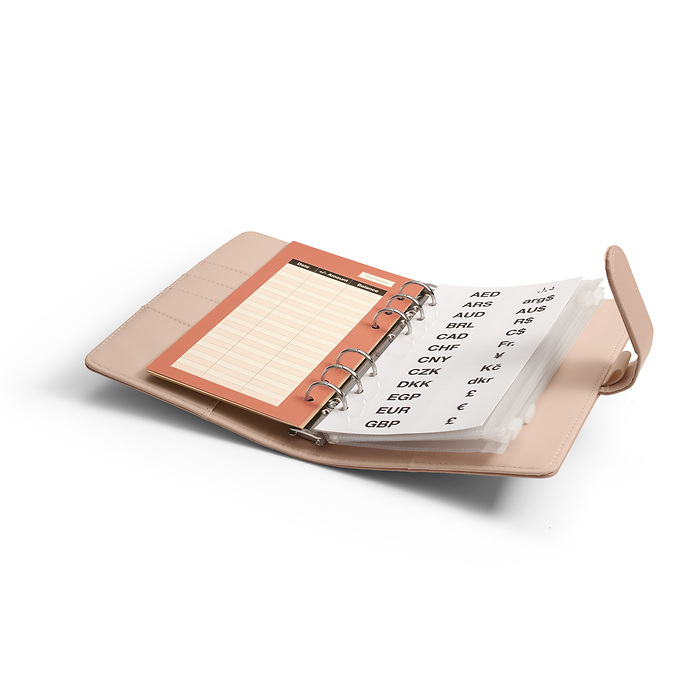 Lisbon Rose - Travel Money reliure à anneaux avec 5 pochettes