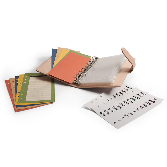 Lisbon Rose - Travel Money reliure à anneaux avec 5 pochettes